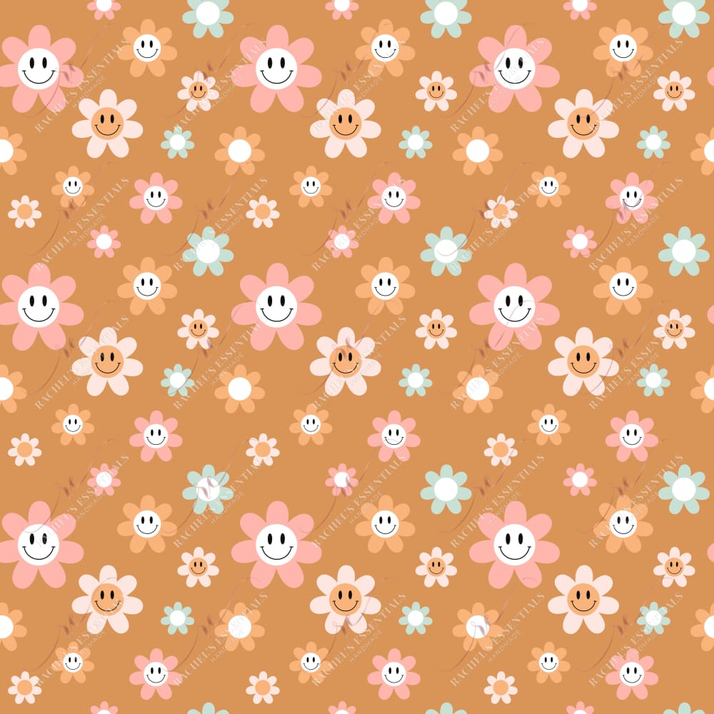 Smiley Face Flowers - 20Oz Straight Vinyl Wrap