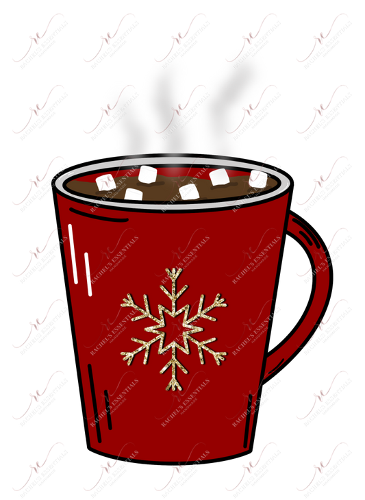 Snowflake Hot Cocoa Coffee Cup - Ready To Press Sublimation Transfer Print Sublimation