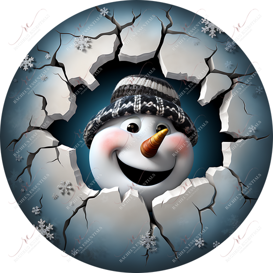 Snowman 3D Christmas Ornament 1 - Ready To Press Sublimation Transfer Print 11/23 Sublimation