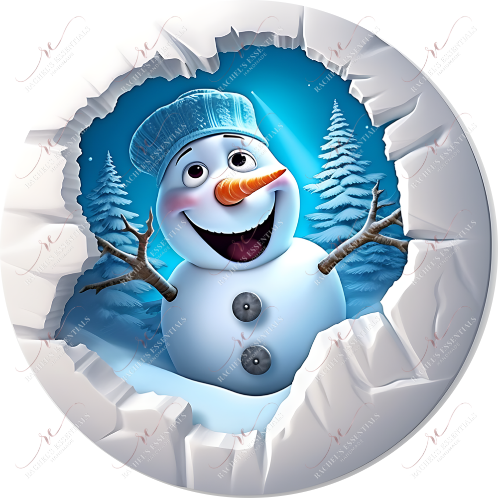 Snowman 3D Christmas Ornament 13 - Ready To Press Sublimation Transfer Print 11/23 Sublimation