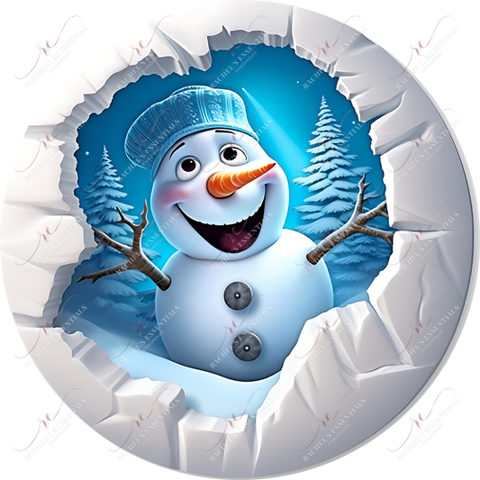 Snowman 3D Christmas Ornament 13 - Ready To Press Sublimation Transfer Print 11/23 Sublimation