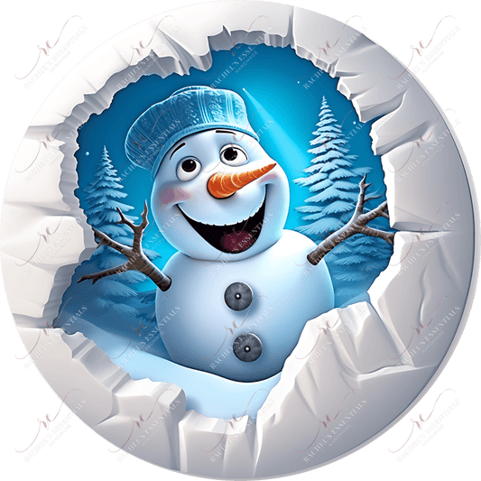 Snowman 3D Christmas Ornament 13 - Ready To Press Sublimation Transfer Print 11/23 Sublimation