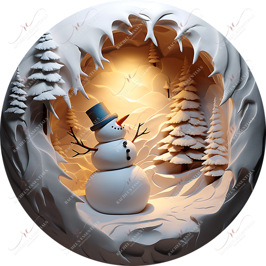 Snowman 3D Christmas Ornament 2 - Ready To Press Sublimation Transfer Print 11/23 Sublimation