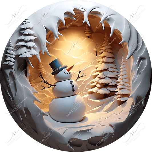 Snowman 3D Christmas Ornament 2 - Ready To Press Sublimation Transfer Print 11/23 Sublimation