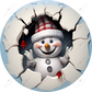 Snowman 3D Christmas Ornament 3 - Ready To Press Sublimation Transfer Print 11/23 Sublimation