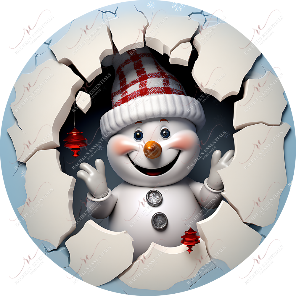 Snowman 3D Christmas Ornament 3 - Ready To Press Sublimation Transfer Print 11/23 Sublimation