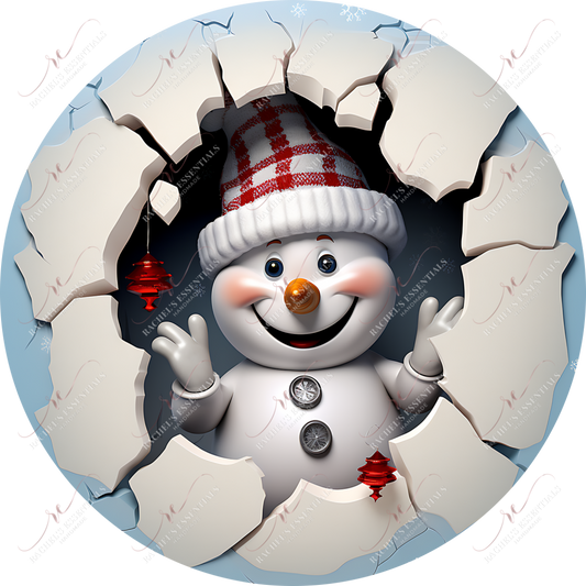 Snowman 3D Christmas Ornament 3 - Ready To Press Sublimation Transfer Print 11/23 Sublimation