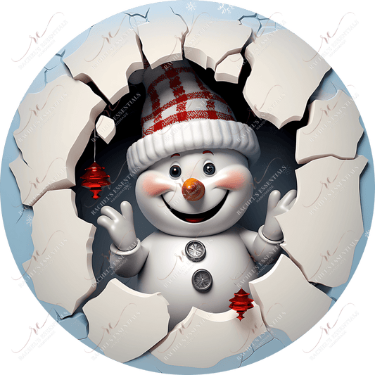 Snowman 3D Christmas Ornament 3 - Ready To Press Sublimation Transfer Print 11/23 Sublimation