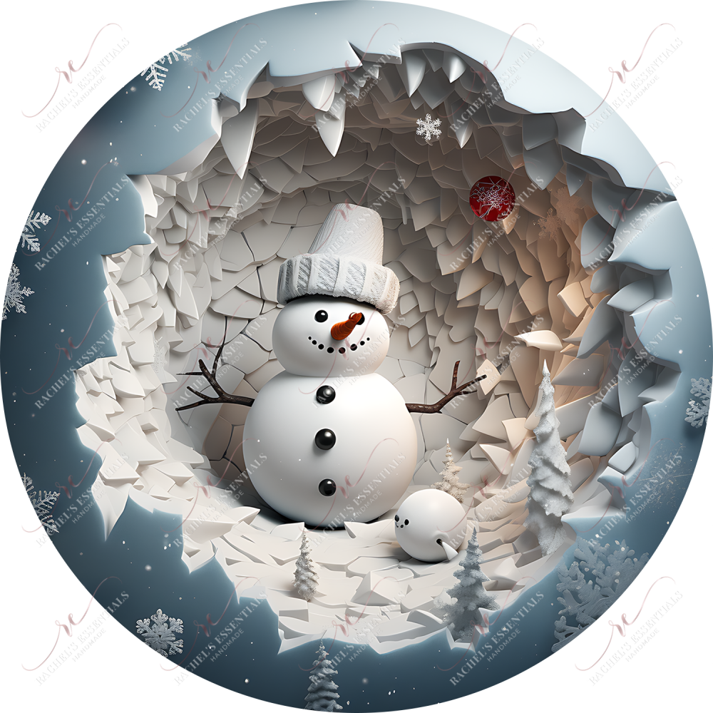 Snowman 3D Christmas Ornament 38 - Ready To Press Sublimation Transfer Print 11/23 Sublimation