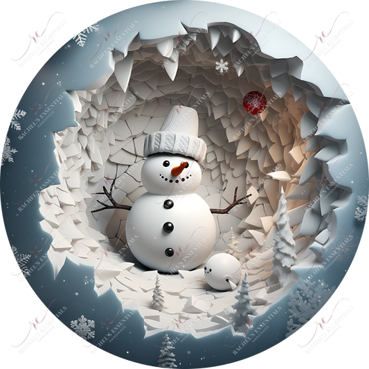 Snowman 3D Christmas Ornament 38 - Ready To Press Sublimation Transfer Print 11/23 Sublimation