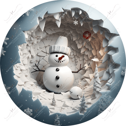 Snowman 3D Christmas Ornament 38 - Ready To Press Sublimation Transfer Print 11/23 Sublimation