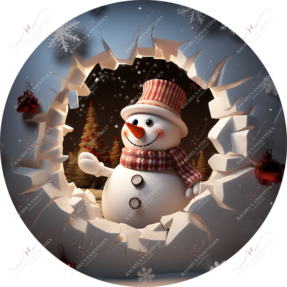 Snowman 3D Christmas Ornament 49 - Ready To Press Sublimation Transfer Print 11/23 Sublimation