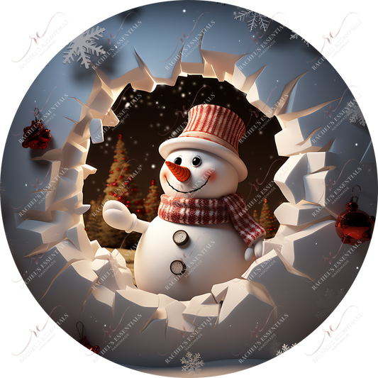 Snowman 3D Christmas Ornament 49 - Ready To Press Sublimation Transfer Print 11/23 Sublimation