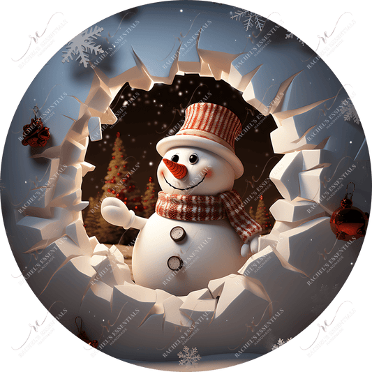 Snowman 3D Christmas Ornament 49 - Ready To Press Sublimation Transfer Print 11/23 Sublimation