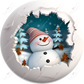 Snowman 3D Christmas Ornament 59 - Ready To Press Sublimation Transfer Print 11/23 Sublimation