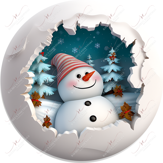 Snowman 3D Christmas Ornament 59 - Ready To Press Sublimation Transfer Print 11/23 Sublimation