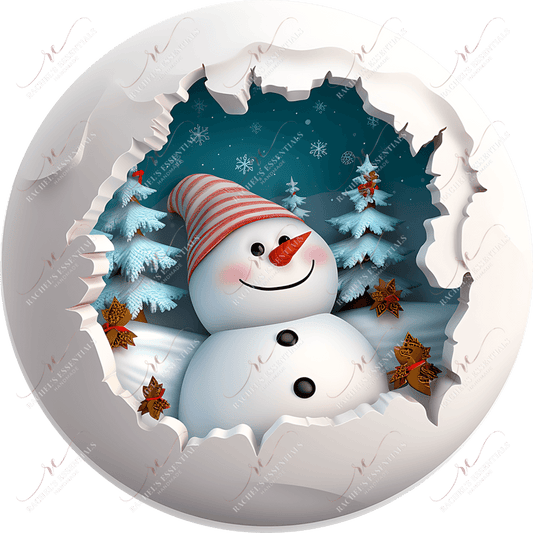 Snowman 3D Christmas Ornament 59 - Ready To Press Sublimation Transfer Print 11/23 Sublimation