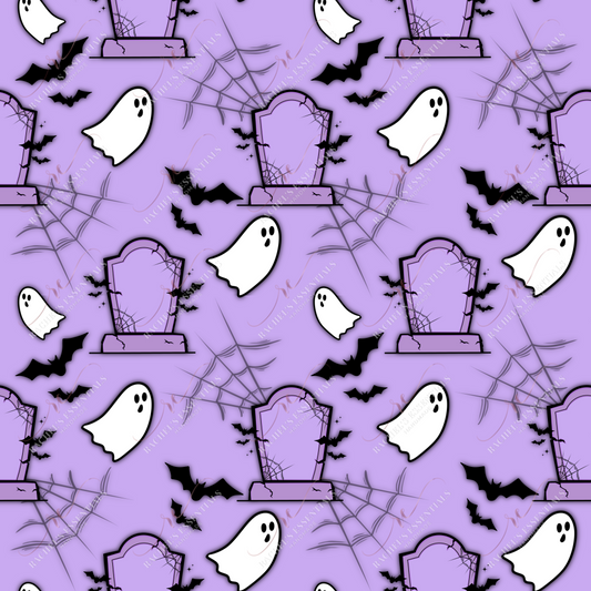 Spooky Ghosts- Ready To Press Sublimation Transfer Print Seamless Sublimation