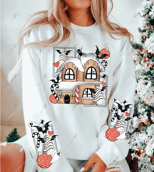Spooky Gingerbread Sleeve - Ready To Press Sublimation Transfer Print Sublimation