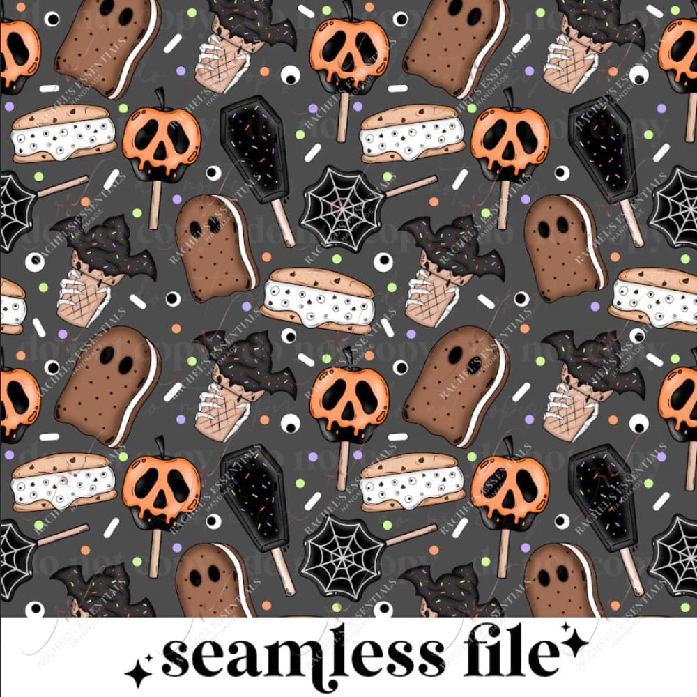 Spooky Ice Cream - Ready To Press Sublimation Transfer Print Seamless 12/23 Sublimation