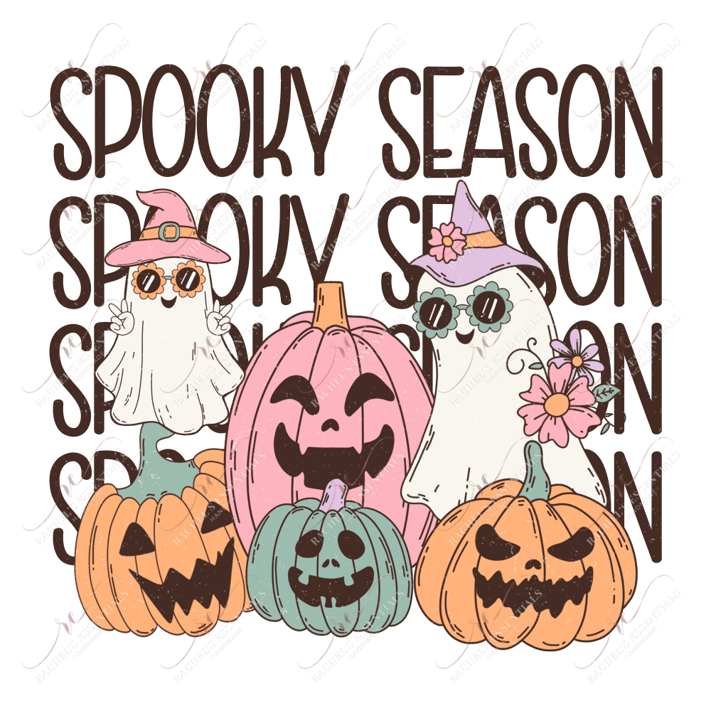 Spooky Season Stacked- Clear Cast Decal