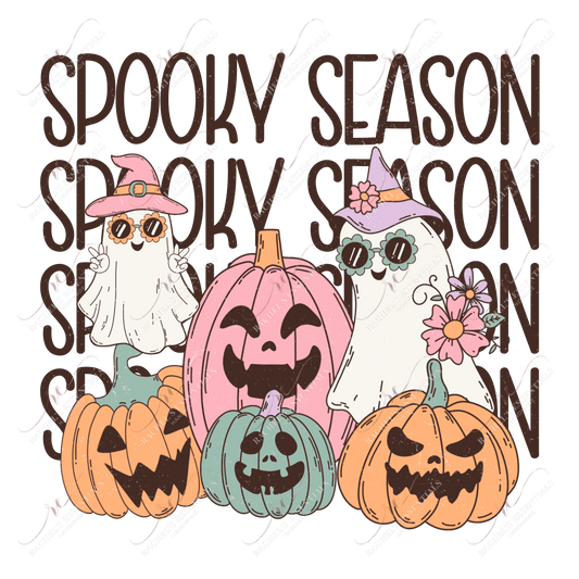 Spooky Season Stacked- Clear Cast Decal