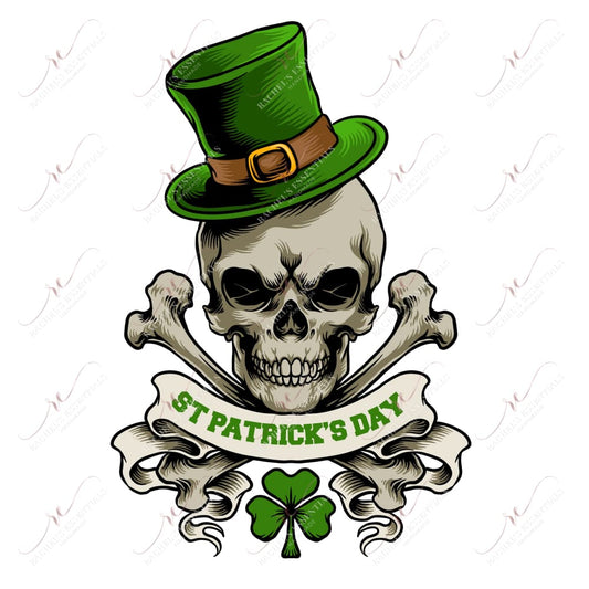 St Patricks Day Skull - Ready To Press Sublimation Transfer Print Sublimation