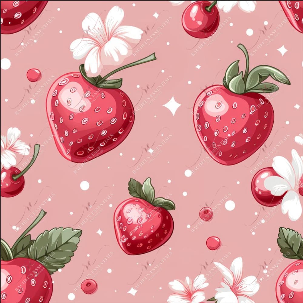 Strawberries And Cherries - Ready To Press Sublimation Transfer Print Seamless Sublimation