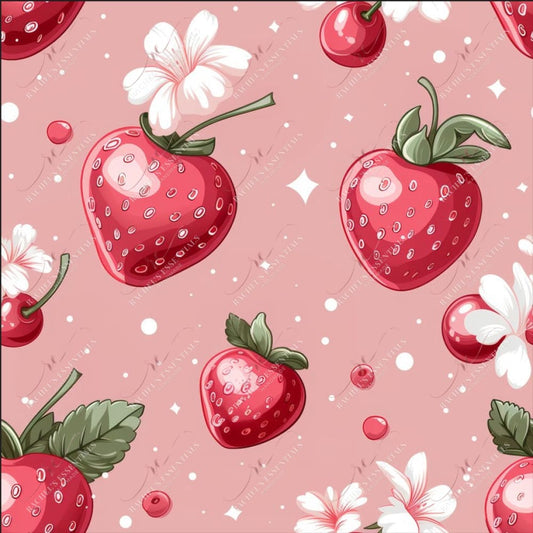 Strawberries And Cherries - Vinyl Wrap Seamless Vinyl