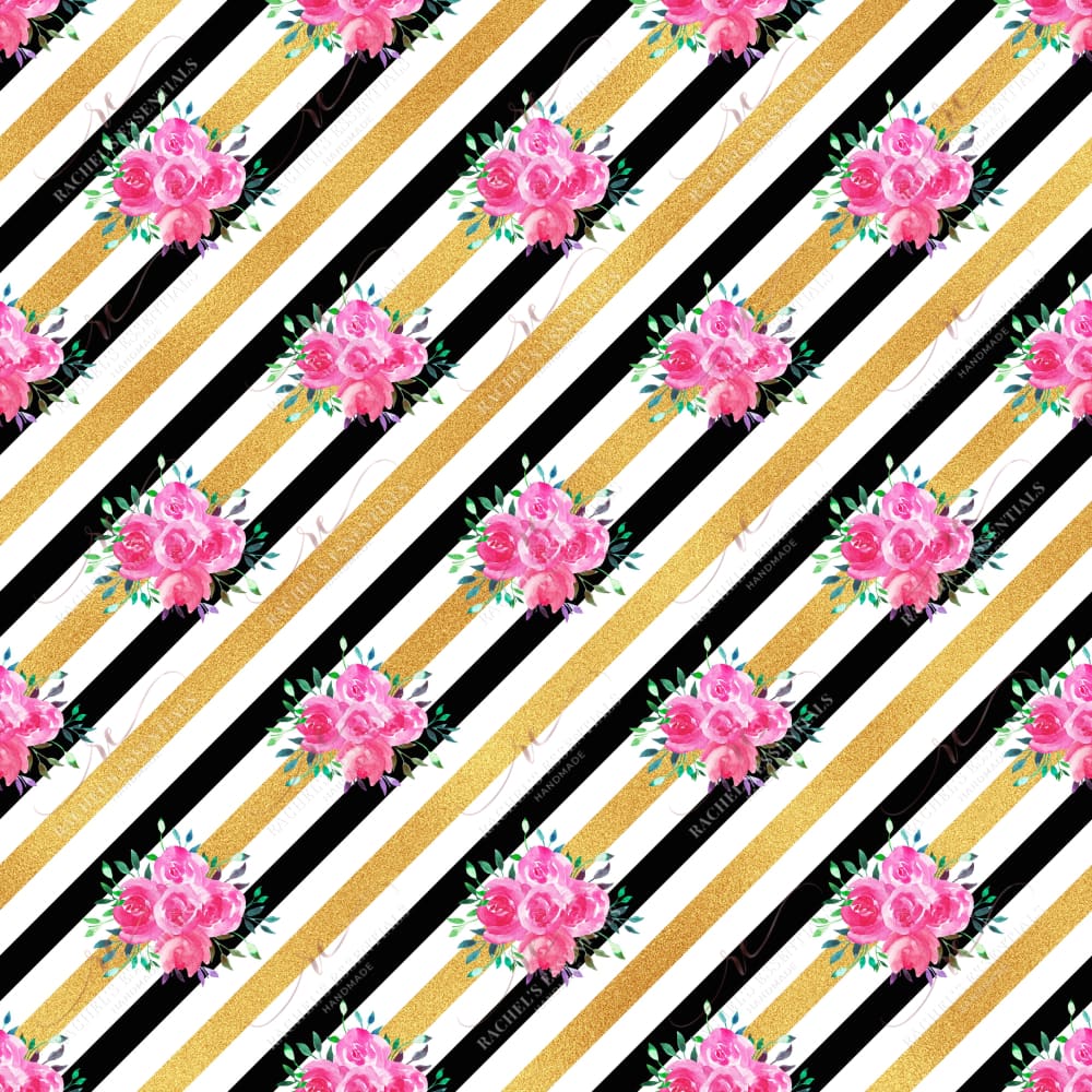 Stripes With Flowers - Vinyl Wrap