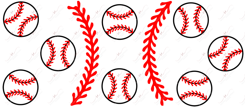 Baseballs - 16Oz Glass Can Wrap Sublimation