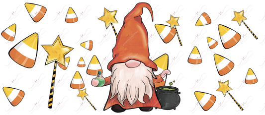 Candy Corn Gnome - 16Oz Glass Can Wrap Sublimation