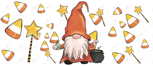 Candy Corn Gnome - 16Oz Glass Can Wrap Sublimation