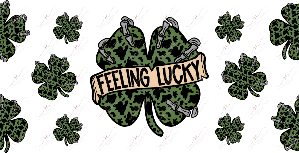 Feeling Lucky Cow Print - 16Oz Glass Can Wrap Sublimation