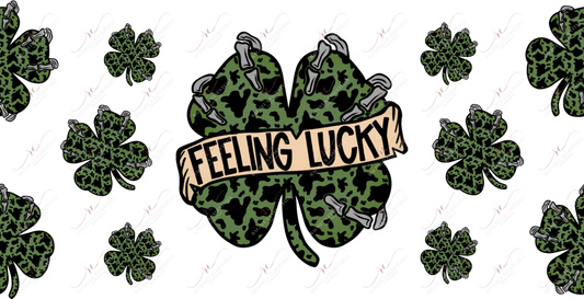 Feeling Lucky Cow Print - 16Oz Glass Can Wrap Sublimation