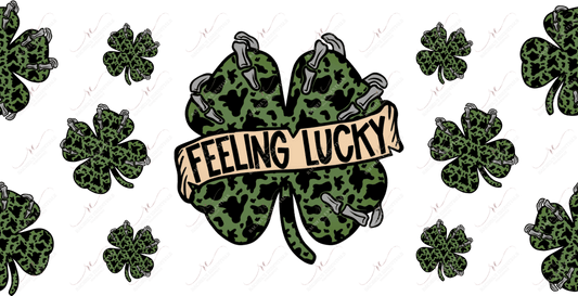 Feeling Lucky Cow Print - 16Oz Glass Can Wrap Sublimation