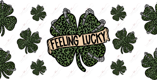 Feeling Lucky Leopard - 16Oz Glass Can Wrap Sublimation