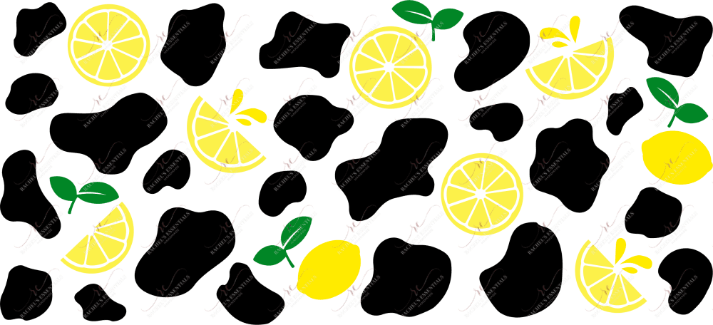 Sublimation Lemons & Cow- 16Oz Glass Can Wrap
