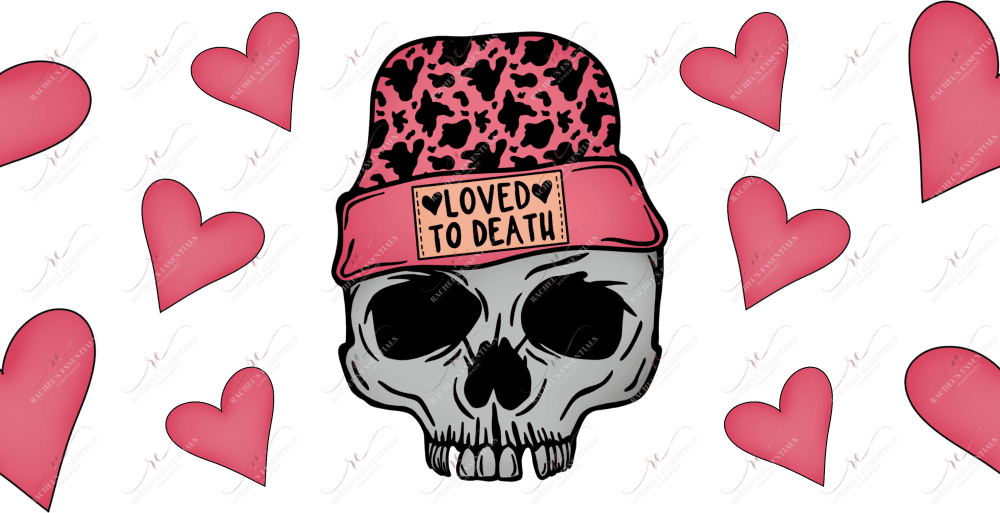 Loved To Death Cow Print - 16Oz Glass Can Wrap Sublimation
