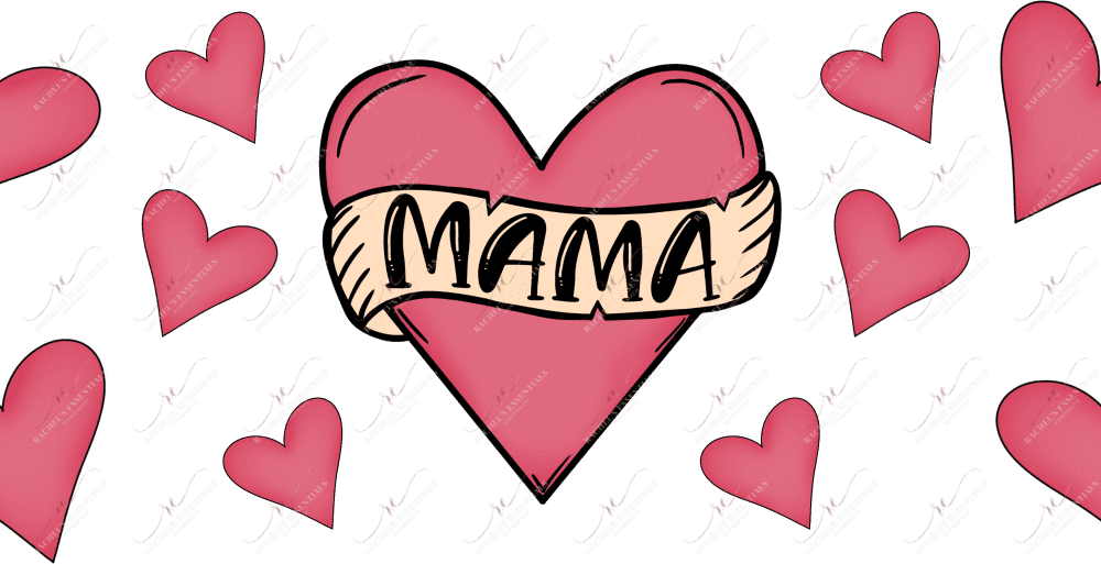Mama Hearts - 16Oz Glass Can Wrap Sublimation