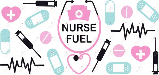 Nurse Fuel - 16Oz Glass Can Wrap Sublimation