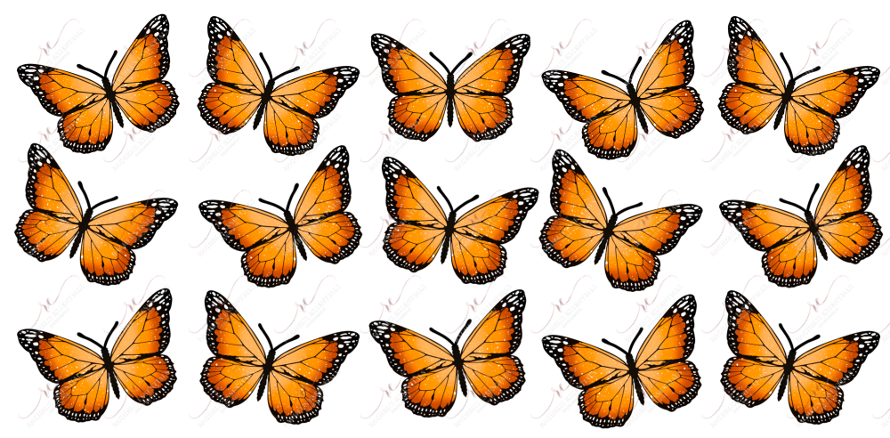 Orange Butterfly- 16Oz Glass Can Wrap Sublimation