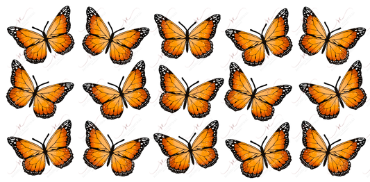 Orange Butterfly- 16Oz Glass Can Wrap Sublimation