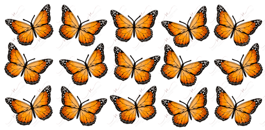Orange Butterfly- 16Oz Glass Can Wrap Sublimation