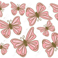Pink Butterflies - 16Oz Glass Can Wrap