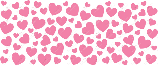 Pink Hearts - 16Oz Glass Can Wrap Sublimation