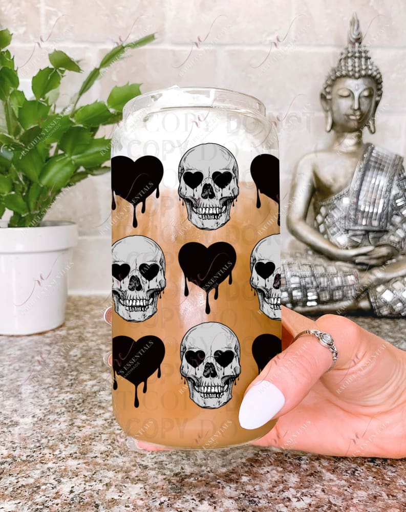 Skellie Hearts - 16Oz Glass Can Wrap Sublimation