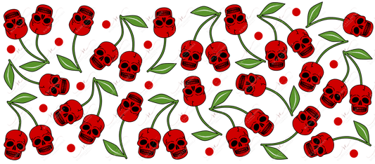 Skull Cherries - 16Oz Glass Can Wrap Sublimation