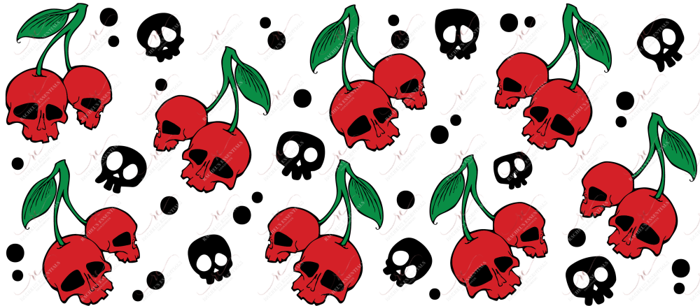 Skull Cherries - 16Oz Glass Can Wrap Sublimation