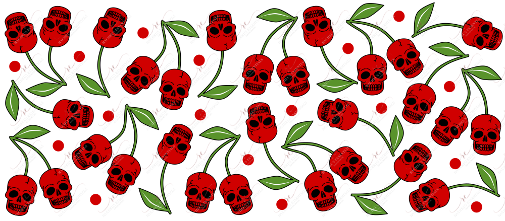 Skull Cherries - 16Oz Glass Can Wrap Sublimation